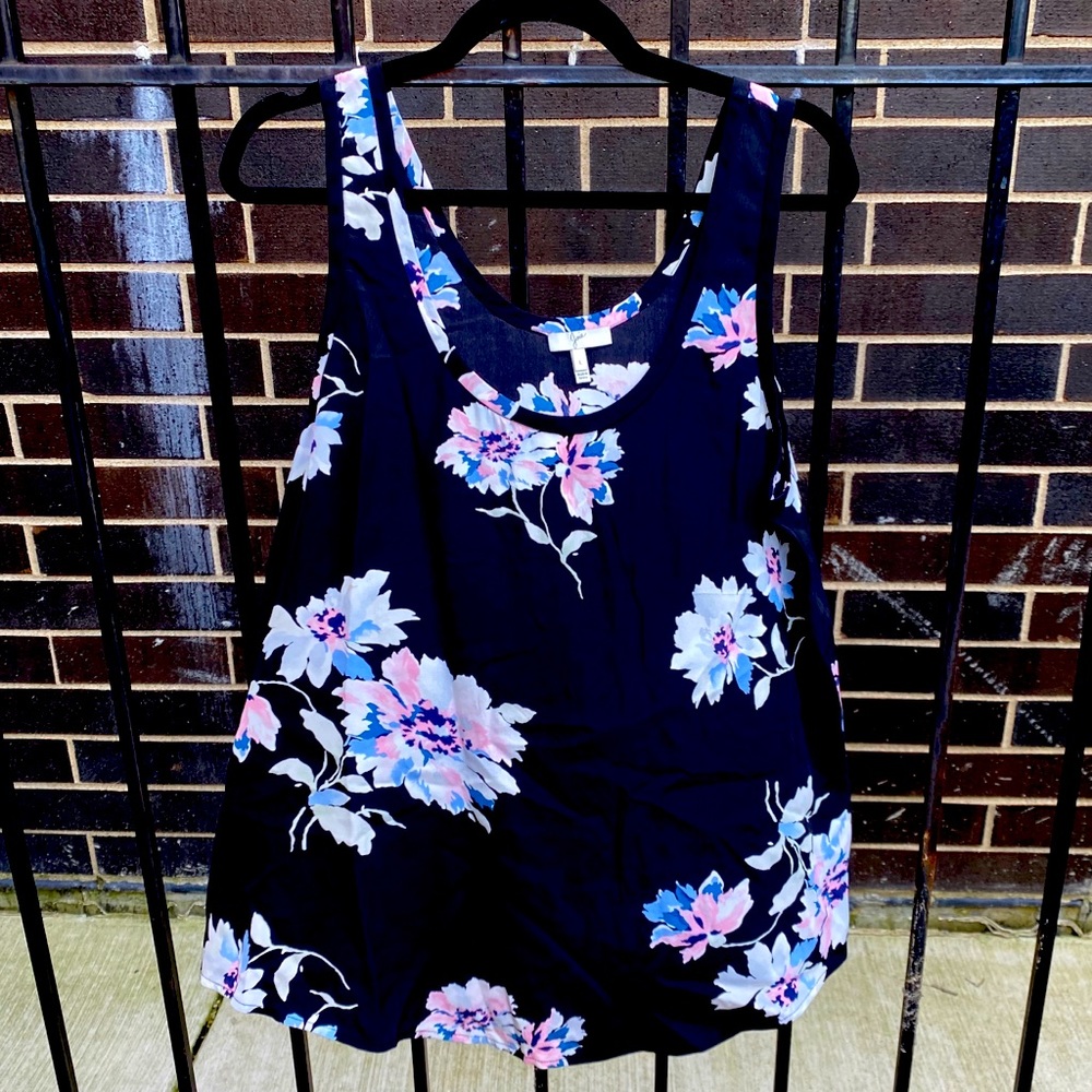 Joie black with floral print tank